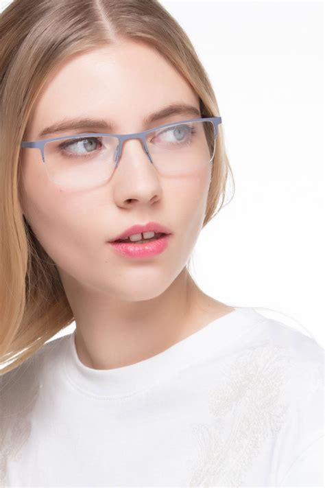 Variable Rectangle Gray Semi Rimless Eyeglasses Eyebuydirect