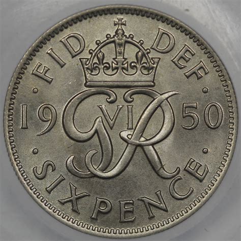 1950 Sixpence George Vi Choice Uncirculated The Coinery
