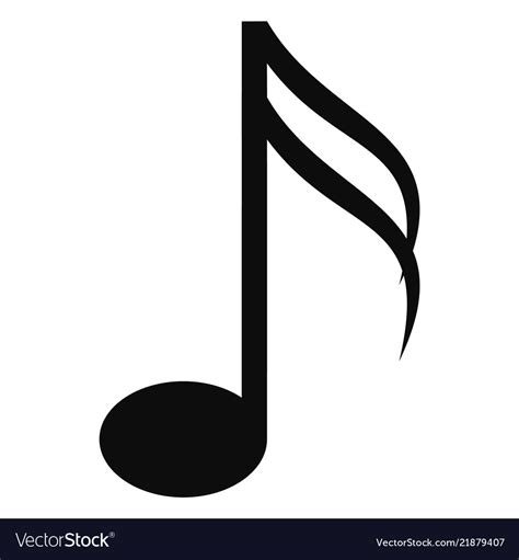 Sixteenth Music Note Icon Simple Style Royalty Free Vector