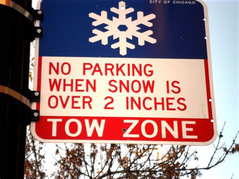 No Parking Tow Zone Snow Sign A Tow Zone Sign In Chicago Flickr