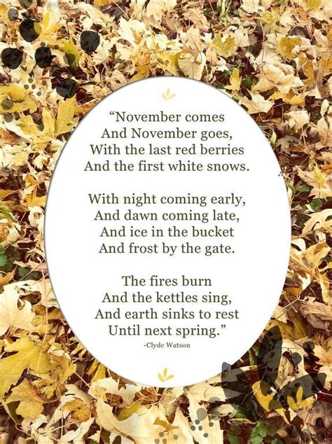November By Clyde Watson Autumn Quotes Autumn Magic Childrens Poetry