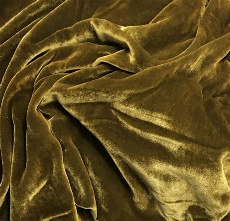 Golden Chartreuse Hand Dyed Silk Velvet Fabric By The Yard