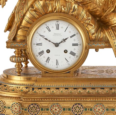 Enamelled Ormolu Mantel Clock By H Picard And Denière And Fils Mayfair