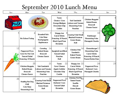 8 School Lunch Menu Template Template Guru