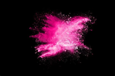 Pink Powder Explosion On Black Background Stock Photo Image Of Bomb