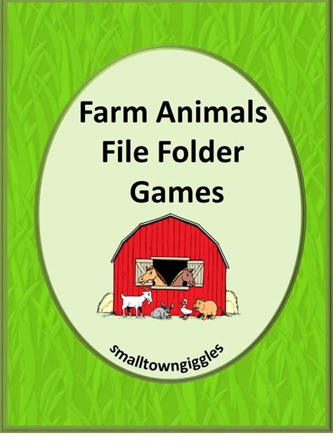 Preschool File Folder Games Farm Animals Printables Digital Download