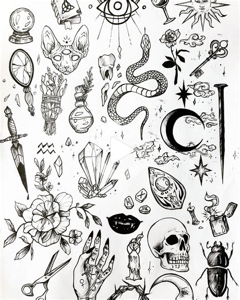 Tattoodrawing In 2020 Tattoo Flash Sheet Witch Tattoo Halloween