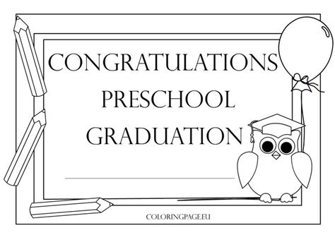 Color our free graduation coloring page that's perfect for the class of 2021. Preschool Graduation Certificate 2 - Coloring Page