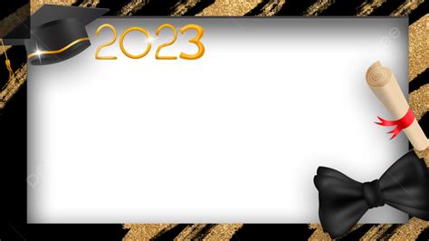 Temporada De Graduación 2023 Celebración De Borde Texturizado Oro Negro