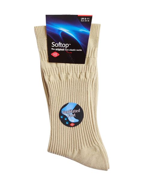 Mens Socks Softop Cotton Rich Non Elastic Lightweight Soft