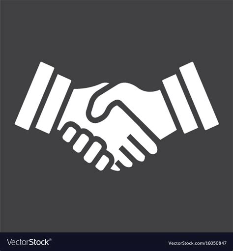 Business Handshake Solid Icon Contract Agreement Vector Image