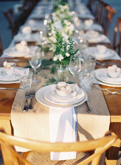 Simple White Wedding Tablescape With Greenery Napa Wedding Wedding
