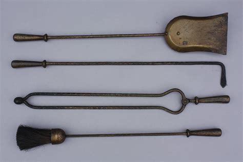 1920s Cast Iron Hammered Fire Tool Set For Sale At 1stdibs