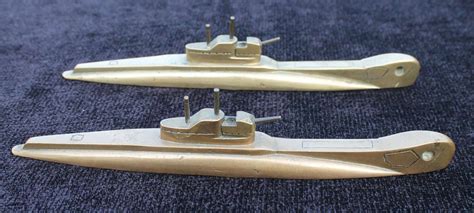 Pair Of Trench Art Submarines Or Uboats