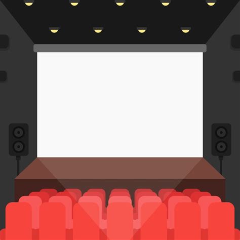 Premium Vector Cinema Theater With Seats And Blank Screen