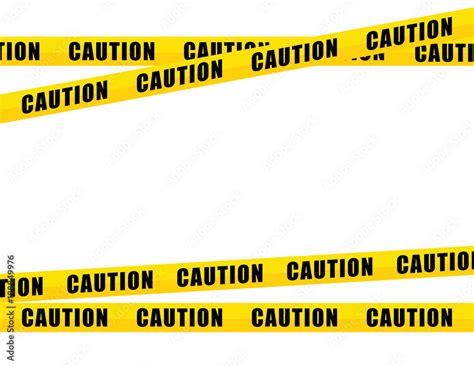 Yellow Caution Tape Isolated On White Background Stock Vector Adobe