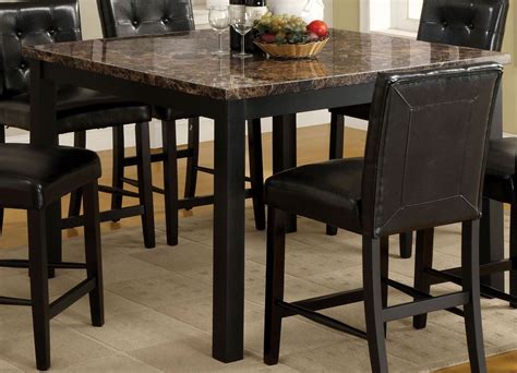 Boulder Ii Black Faux Marble Square Counter Height Leg Table From