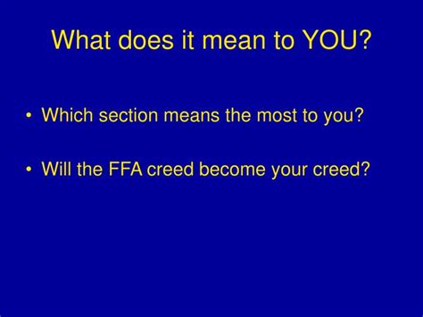 Ppt The Ffa Creed Powerpoint Presentation Id1260002