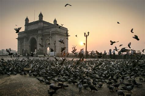 Sunset On The City Of Mumbai India Gate Gate Way City