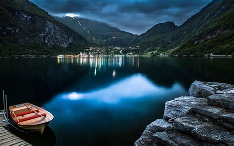 Village 4k Mountains Norway Geiranger Fjord Hd Wallpaper Rare