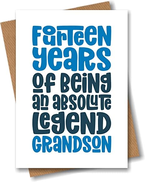 Grandson 14th Birthday Card For Grandson Fourteen Years Of Being An