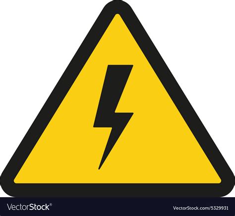 Lightning Icon Danger Symbol Flat Royalty Free Vector Image
