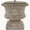 Birkdale Stone Squat Urn Lamp With Grey Shade Lighting One World