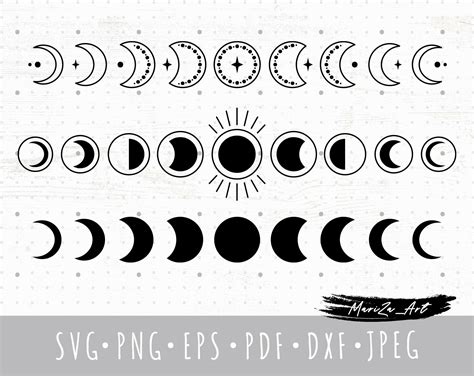 Moon Phases Svg Cricut Celestial Svg Png Clipart