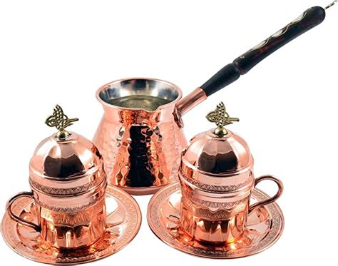 Amazon Com CopperBull Premium Turkish Greek Coffee Set For 2 With Pot
