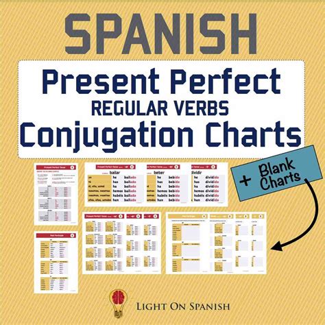 Spanish Present Perfect Conjugation Charts Blank Charts Conjugation