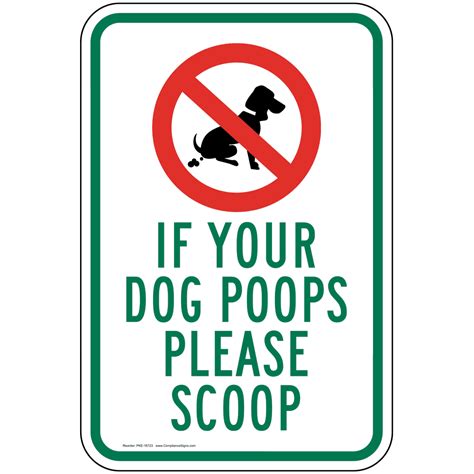 Vertical Sign Pet Rules If Your Dog Poops Please Scoop Sign