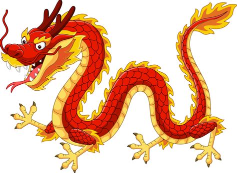dragón chino rojo de dibujos animados volando Vector en Vecteezy