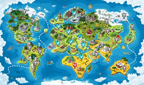 World Map For The Game Behance Behance
