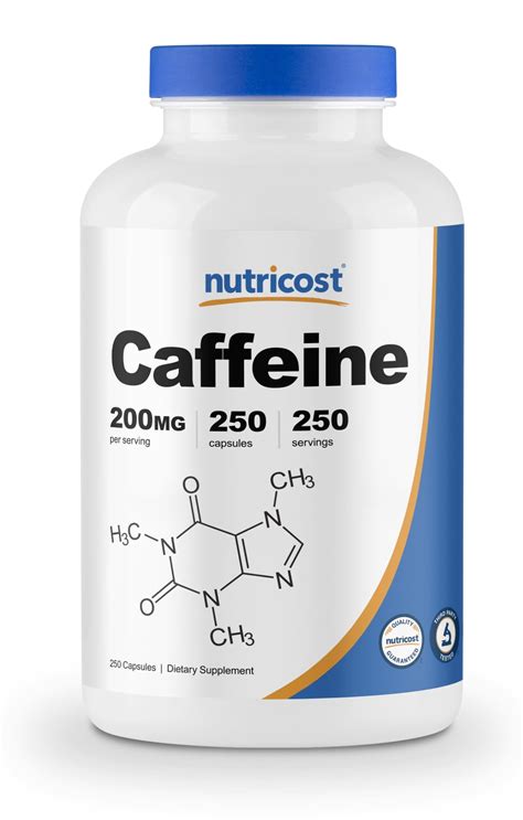 Nutricost Caffeine Capsules 200mg 250 Capsules