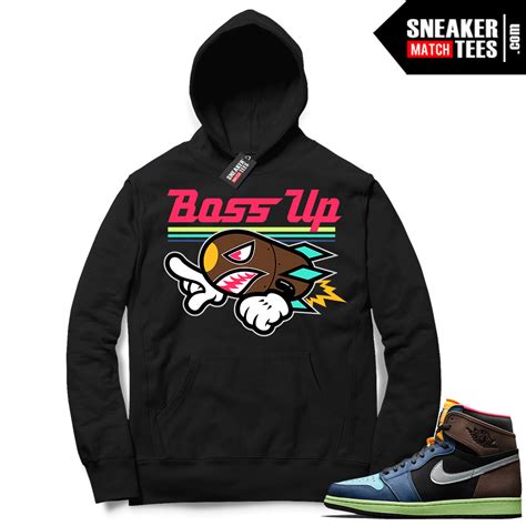 Jordan 1 Biohack Sneaker Hoodie Black Boss Up Sneaker Match Tees