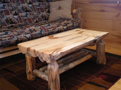 Half Log Coffee Table Logfurniture Log Furniture Log Cabin