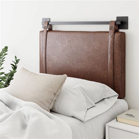 Nathan james harlow 36 in. Nathan James Harlow Twin Wall Mount Headboard, Faux ...