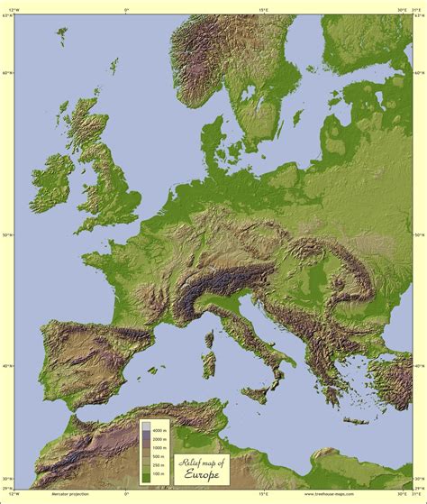 Europe Relief Map In Illustrator And Freehand Plus Tiff Relief