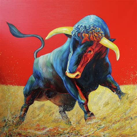 Bull Painting By Iulia Ciobotaru