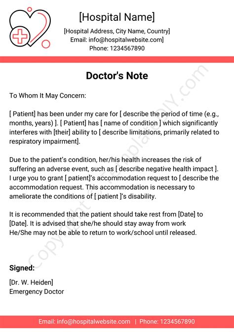 Medical Excuse Letter Sample Pdf Template - vrogue.co