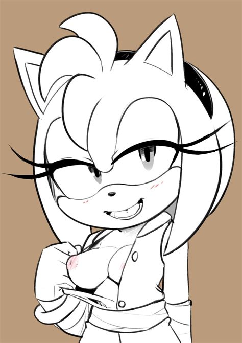 Rule 34 2d Amy Rose Anthro Blush Breasts Dress Exhibitionism Exposed