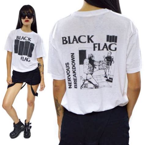 Vintage 80s Black Flag Nervous Breakdown Rare T Shirt Defunkd