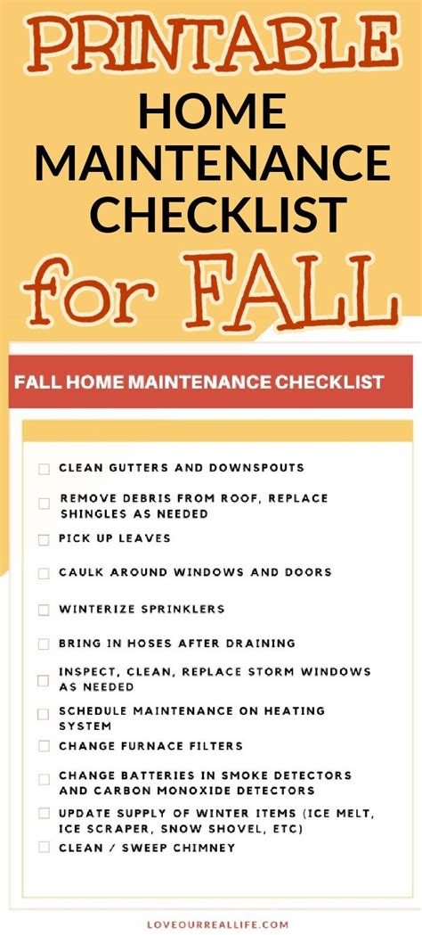 Fall Home Maintenance Checklist Are You Ready Artofit