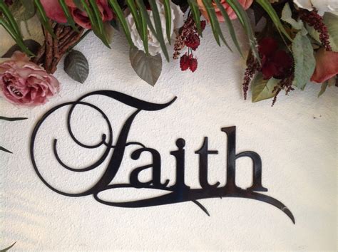 Faith Word Metal Wall Sign Home Decor Faith Word Sign Metal Etsy