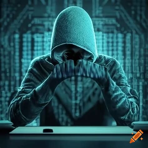 Image Of A Cyber Hacker Manipulating Data On Craiyon
