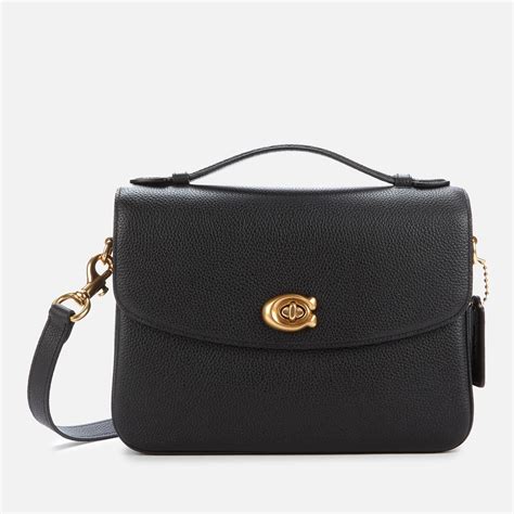 Coach Polished Pebbled Leather Cassie Cross Body Bag In Black Lyst Uk