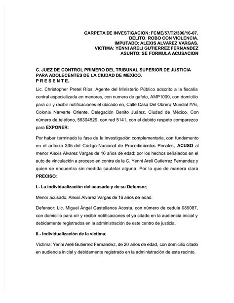 Modelo De Escrito De Acusacion Derecho Penal Unam Studocu My Xxx Hot