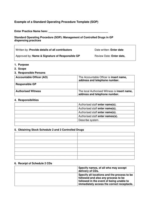 Free Printable Sops Templates Word Excel Pdf Examples