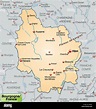 Mapa de Borgoña como una descripción general mapa en pastelorange ...