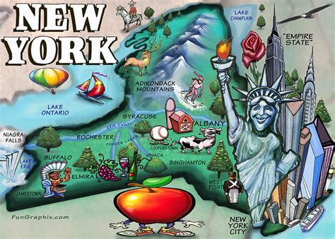 New York Cartoon Map Digital Art By Kevin Middleton Pixels